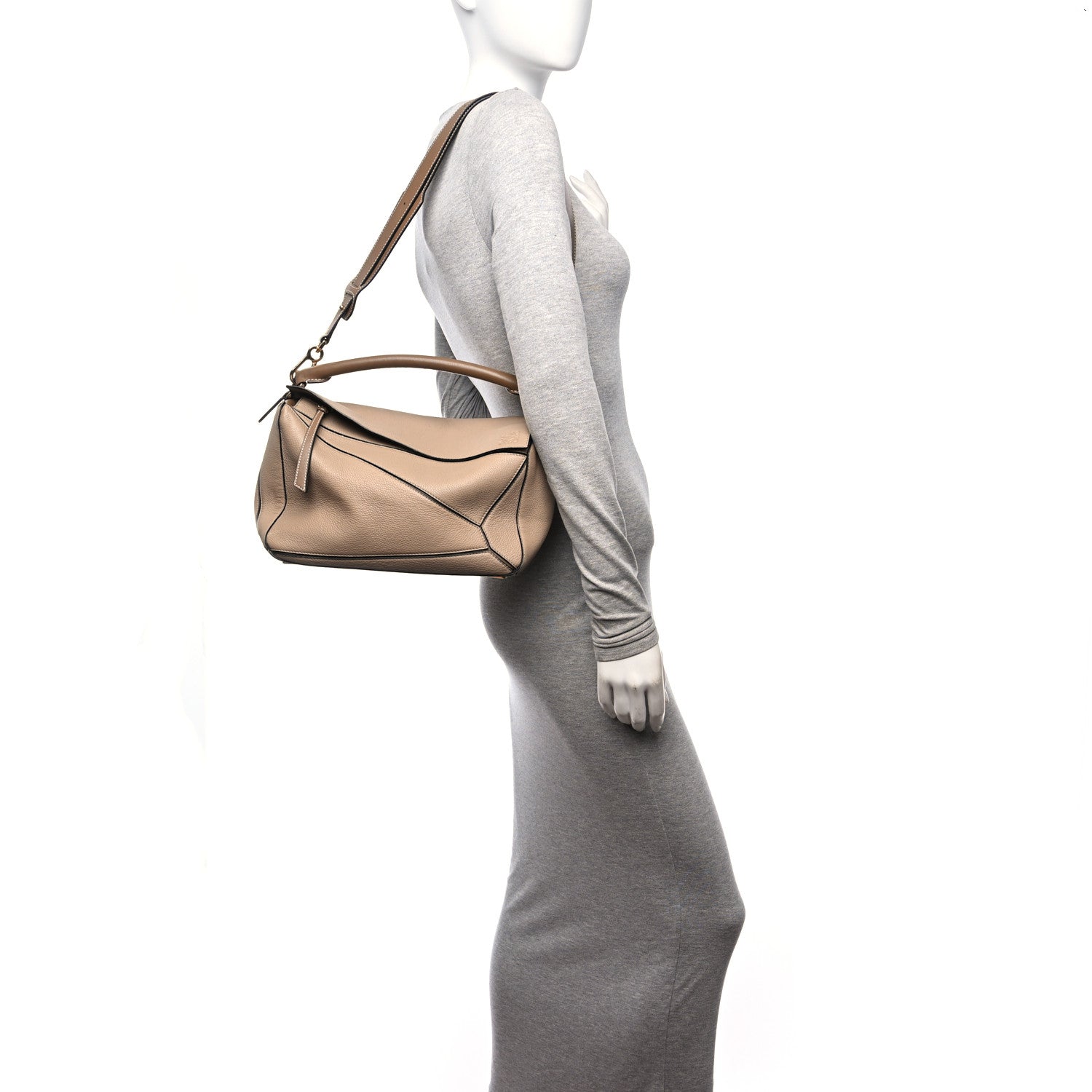 Loewe Calfskin Medium Puzzle Bag Sand Mink 2 of 10