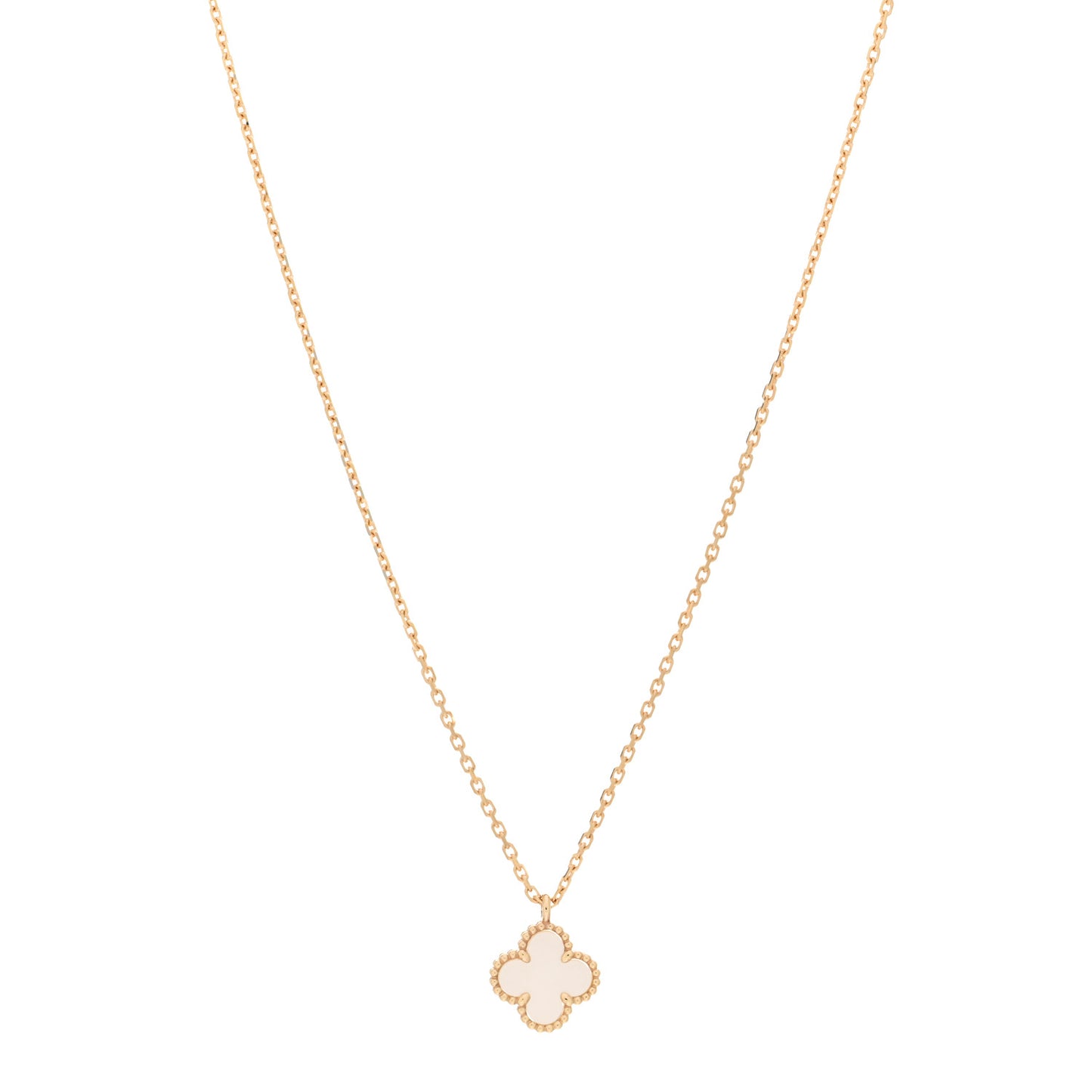 18K Yellow Gold Mother of Pearl Sweet Alhambra Pendant Necklace