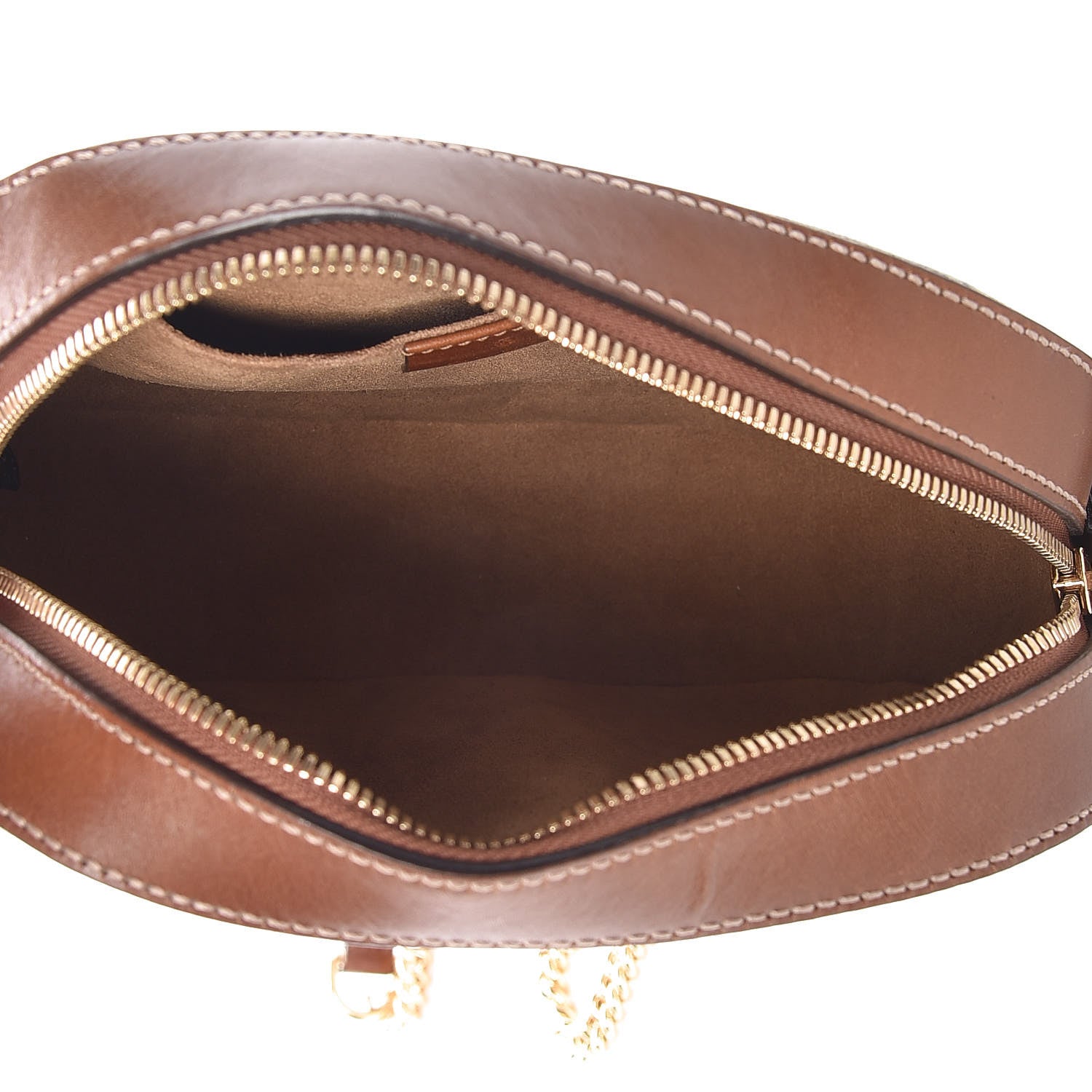 Gucci GG Supreme Monogram Cuoio Toscano Mini Chain Shoulder Bag Beige Ebony Cuir 5 of 8