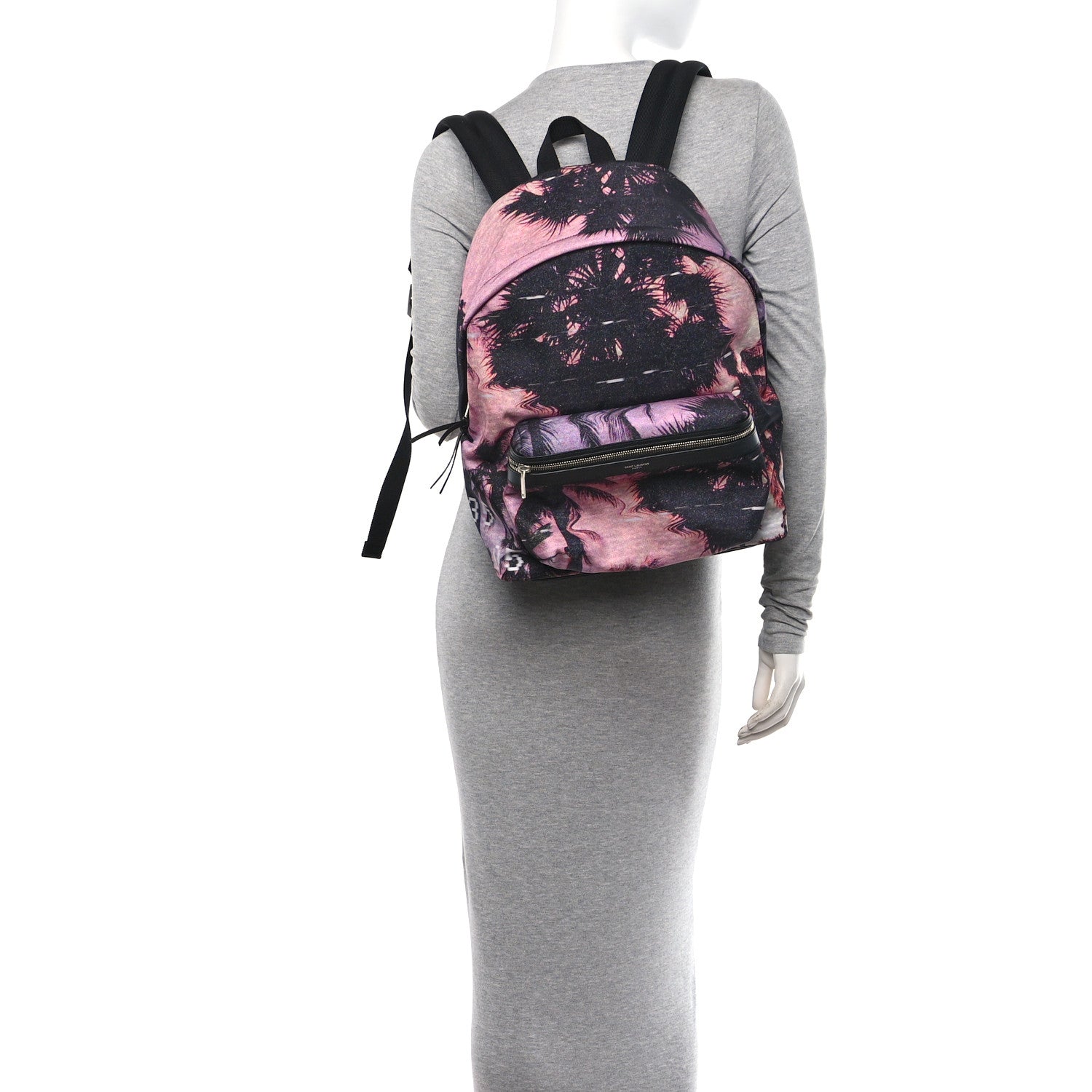 Saint Laurent Canvas Palm Tree Sunset City Backpack Violet Black 2 of 10