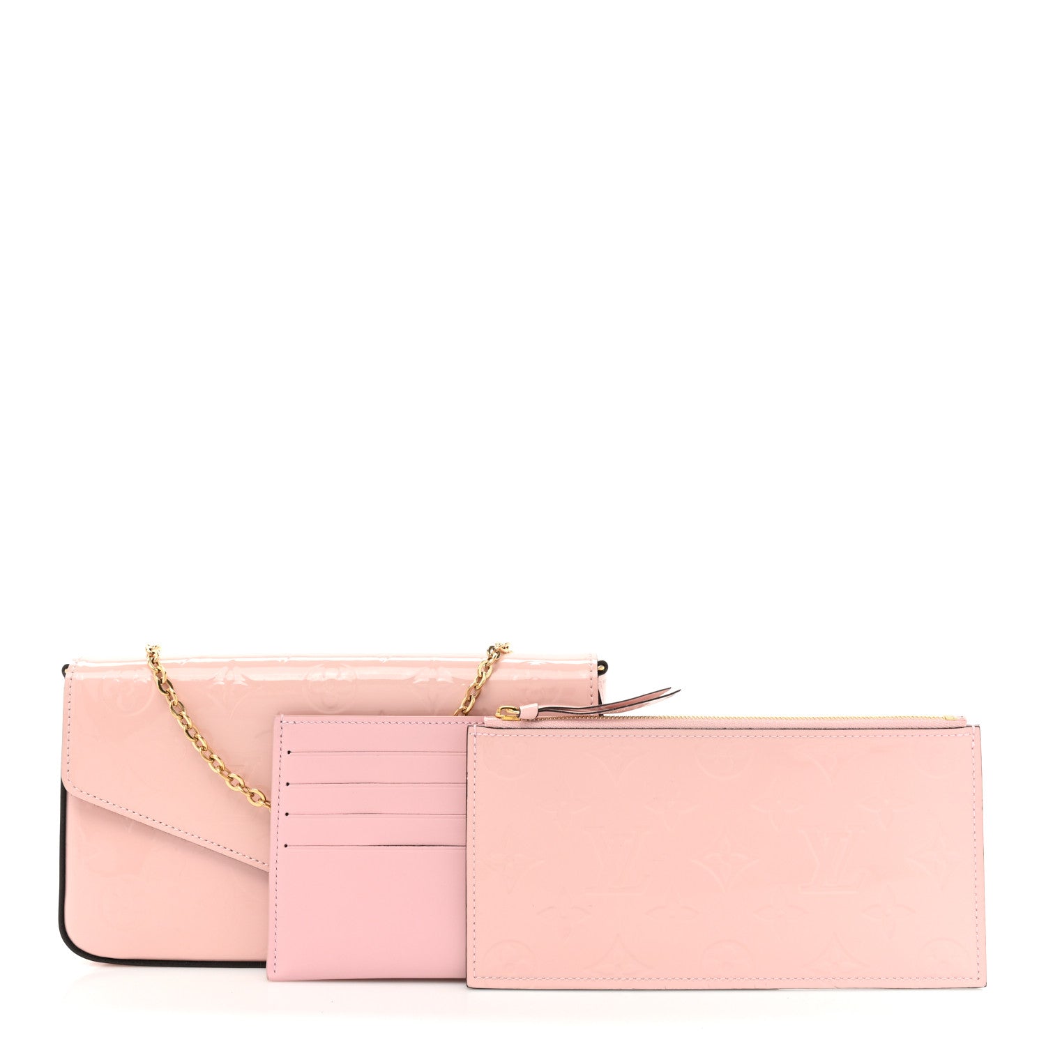 Louis Vuitton Vernis Felicie Chain Wallet Rose Ballerine 1 of 11