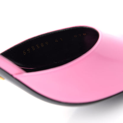 Gucci Polished Calfskin Scarlet Mid Heel Slide Sandals 41 Pink Plexi 10 of 11