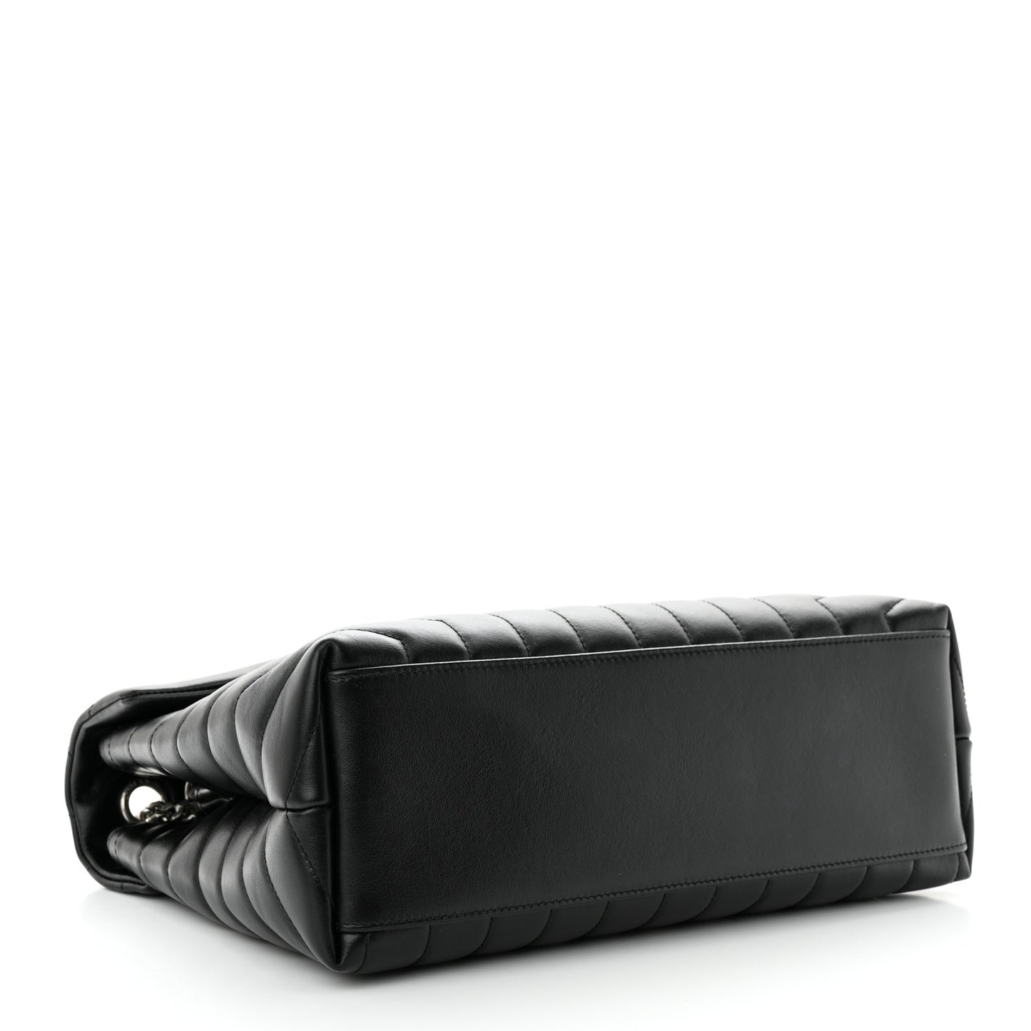 Calfskin Y Quilted Monogram Medium Loulou Chain Satchel Black
