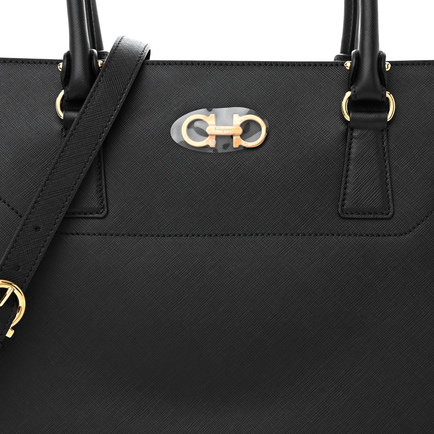 Salvatore Ferragamo Hammered Calfskin Briana Tote Black 7 of 9