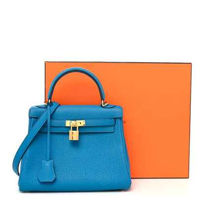 Hermes Togo Kelly Retourne 25 Bleu Zanzibar 10 of 10