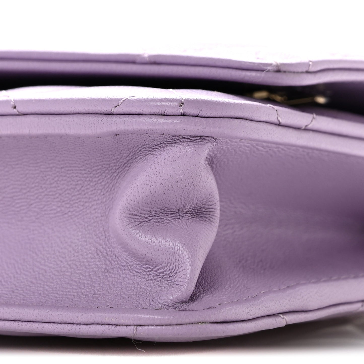 Lambskin Quilted Crystal Top Handle Clutch With Chain Light Purple