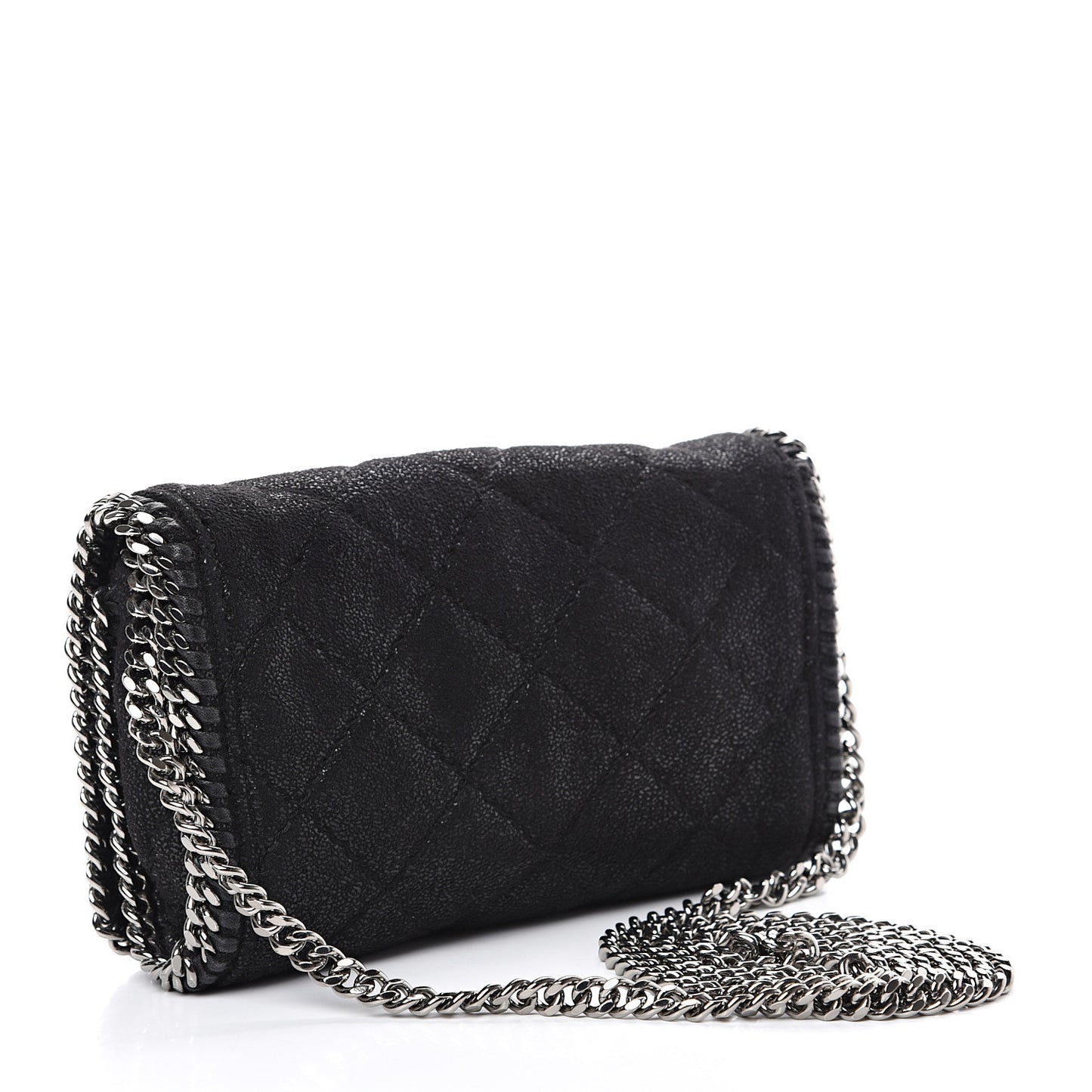 Shaggy Deer Quilted Falabella Crossbody Bag Black