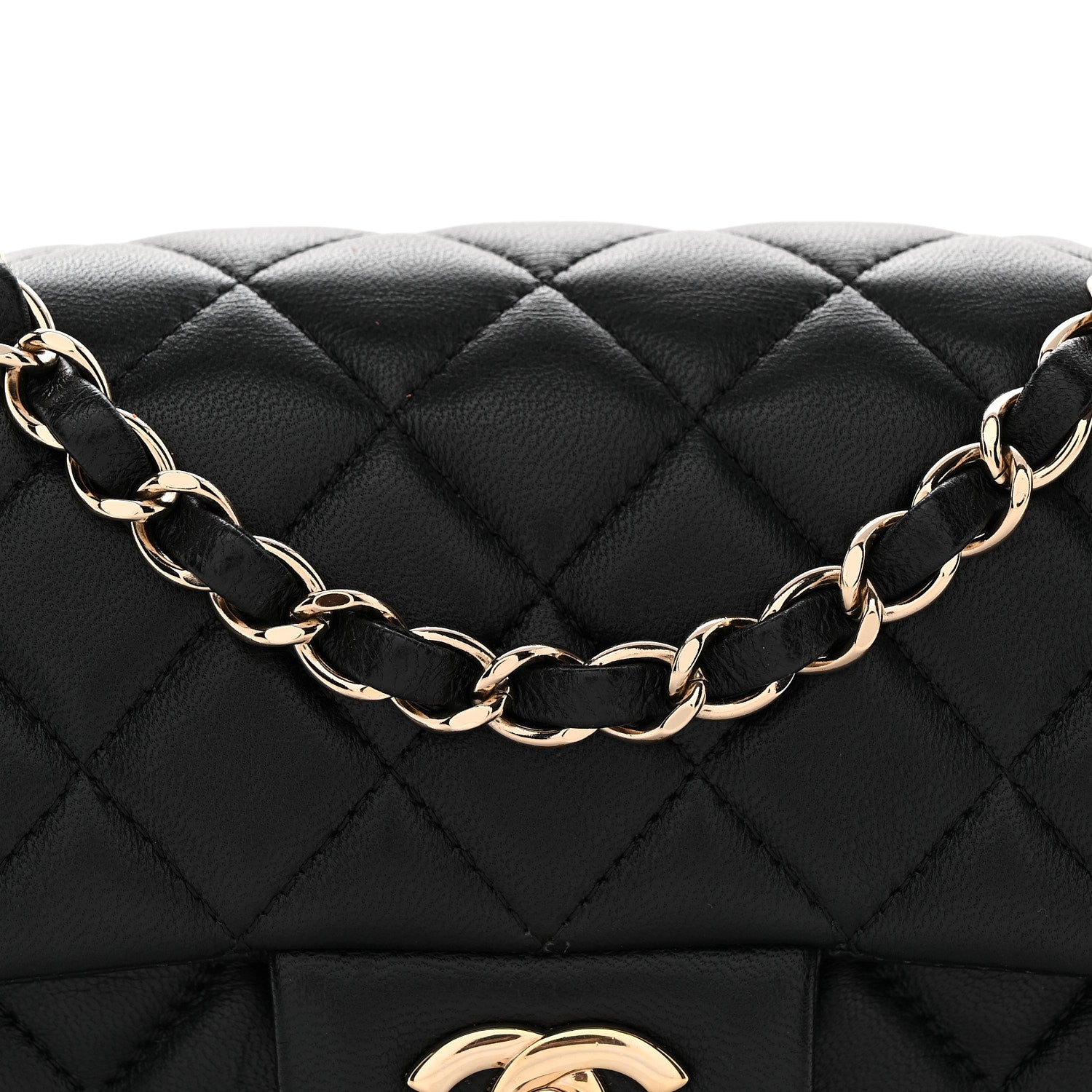 Chanel Lambskin Quilted Mini Rectangular Flap Black 8 of 10