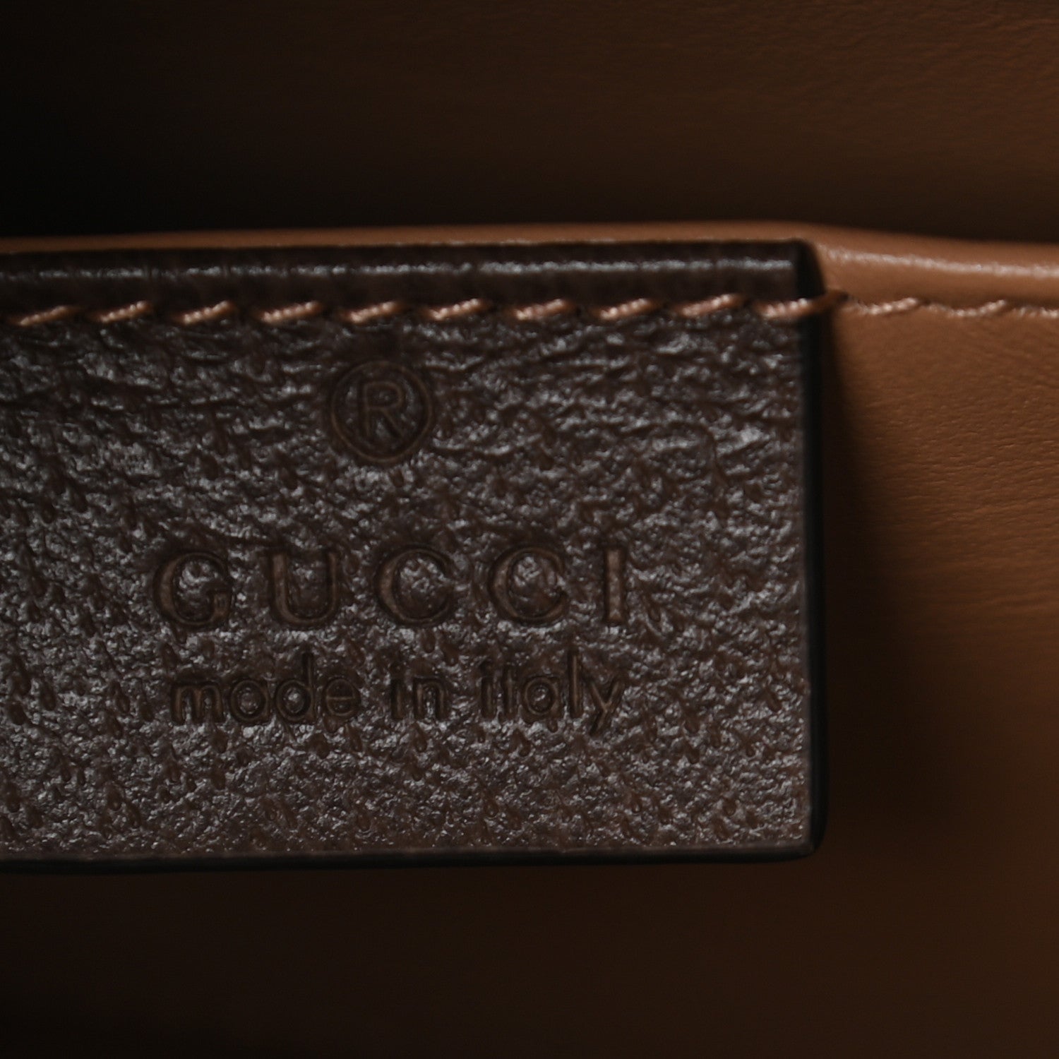 Gucci Monogram Jumbo GG Textured Dollar Calfskin Small Diana Tote Bag Camel Ebony New Acero 7 of 12