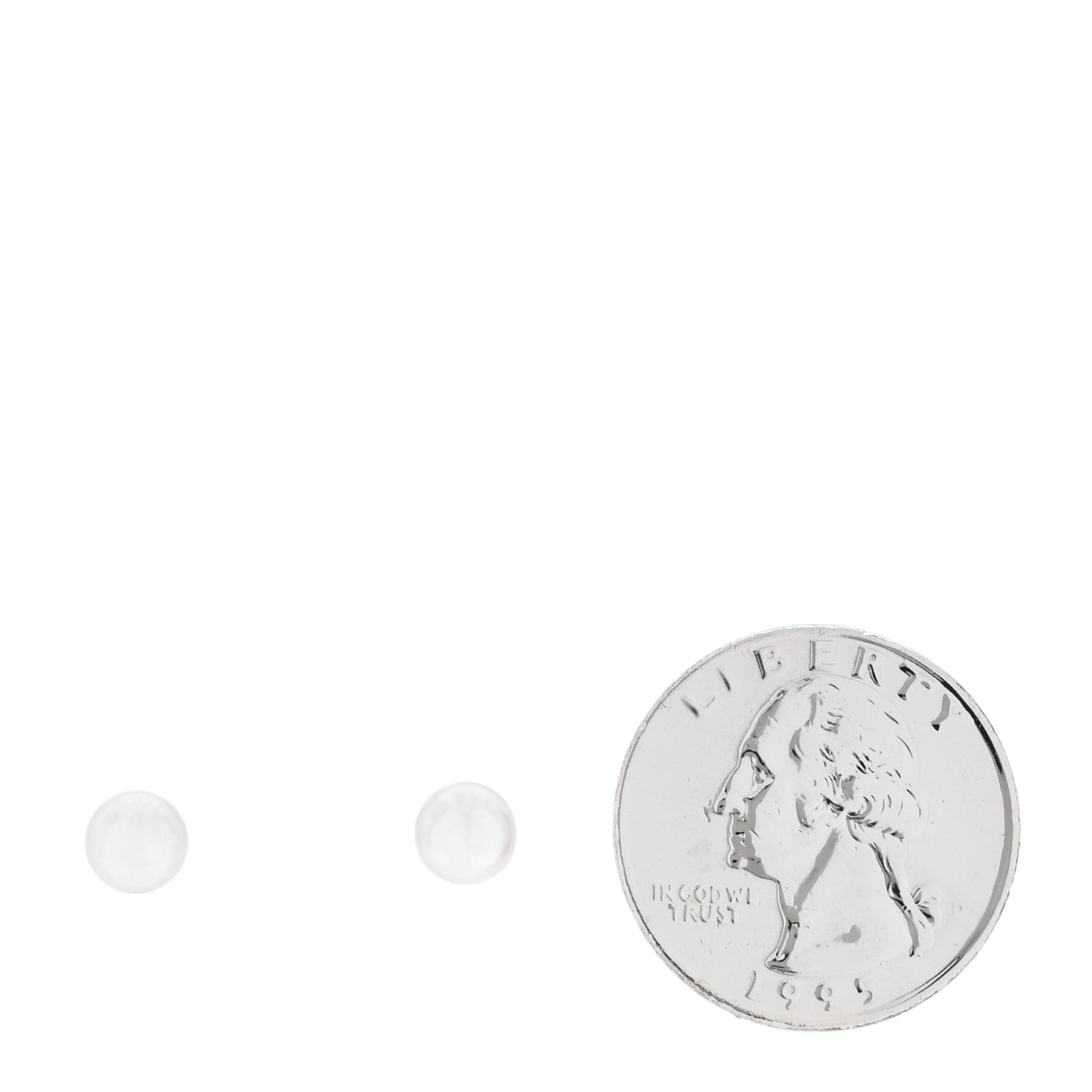 18K White Gold Akoya Cultured Pearl 6-6.5mm Stud Earrings