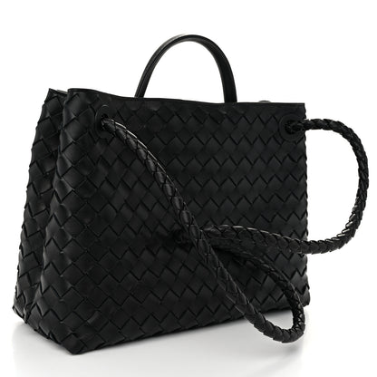 Bottega Veneta Nappa Intrecciato Medium Andiamo Shoulder Bag Black 3 of 9