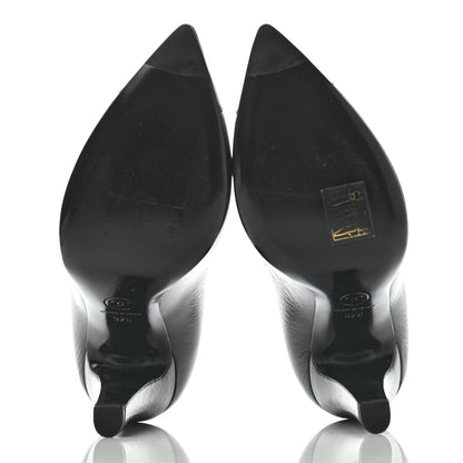 Chanel Crumpled Calfskin Cap Toe Pumps 37 Black 3 of 12