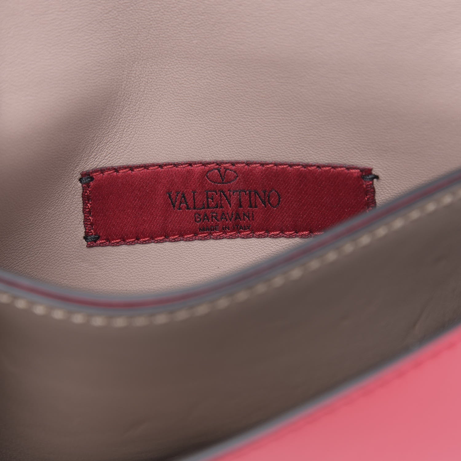 Valentino Garavani Nappa Small Rockstud Wristlet Clutch Fragola 6 of 9