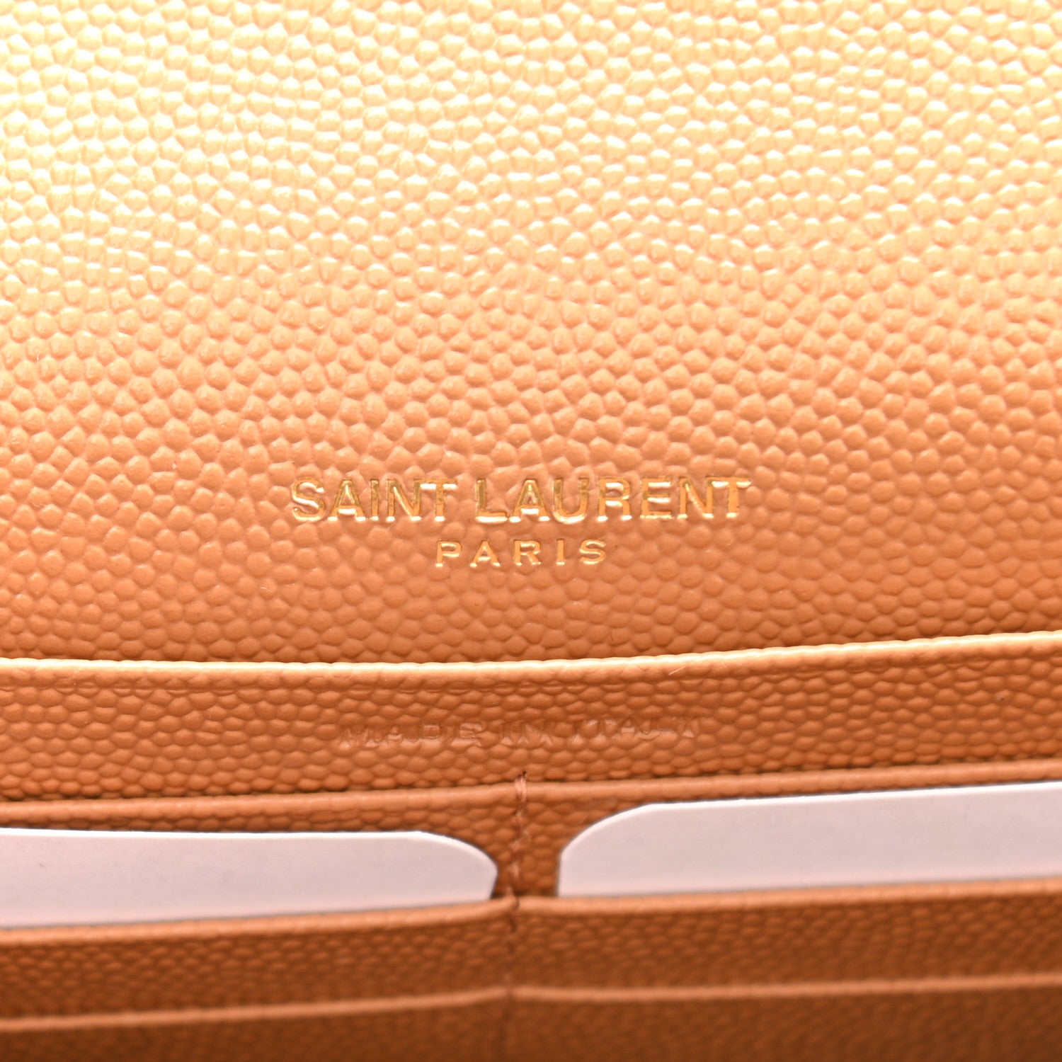 Saint Laurent Grain De Poudre Matelasse Chevron Monogram Envelope Chain Wallet Dune 5 of 10