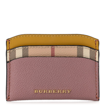 Burberry Soft Grain Calfskin Haymarket Check Izzy Card Case Dusty Pink 1 of 8