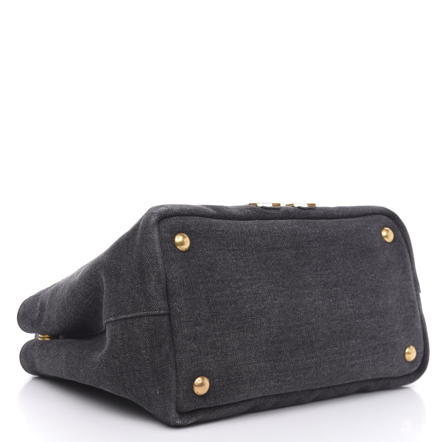 Prada Denim Robot Tote Bag Black 4 of 13