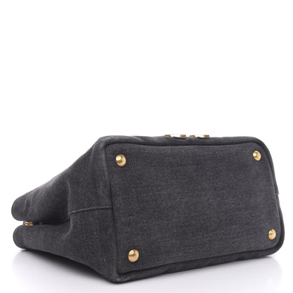 Prada Denim Robot Tote Bag Black 4 of 13