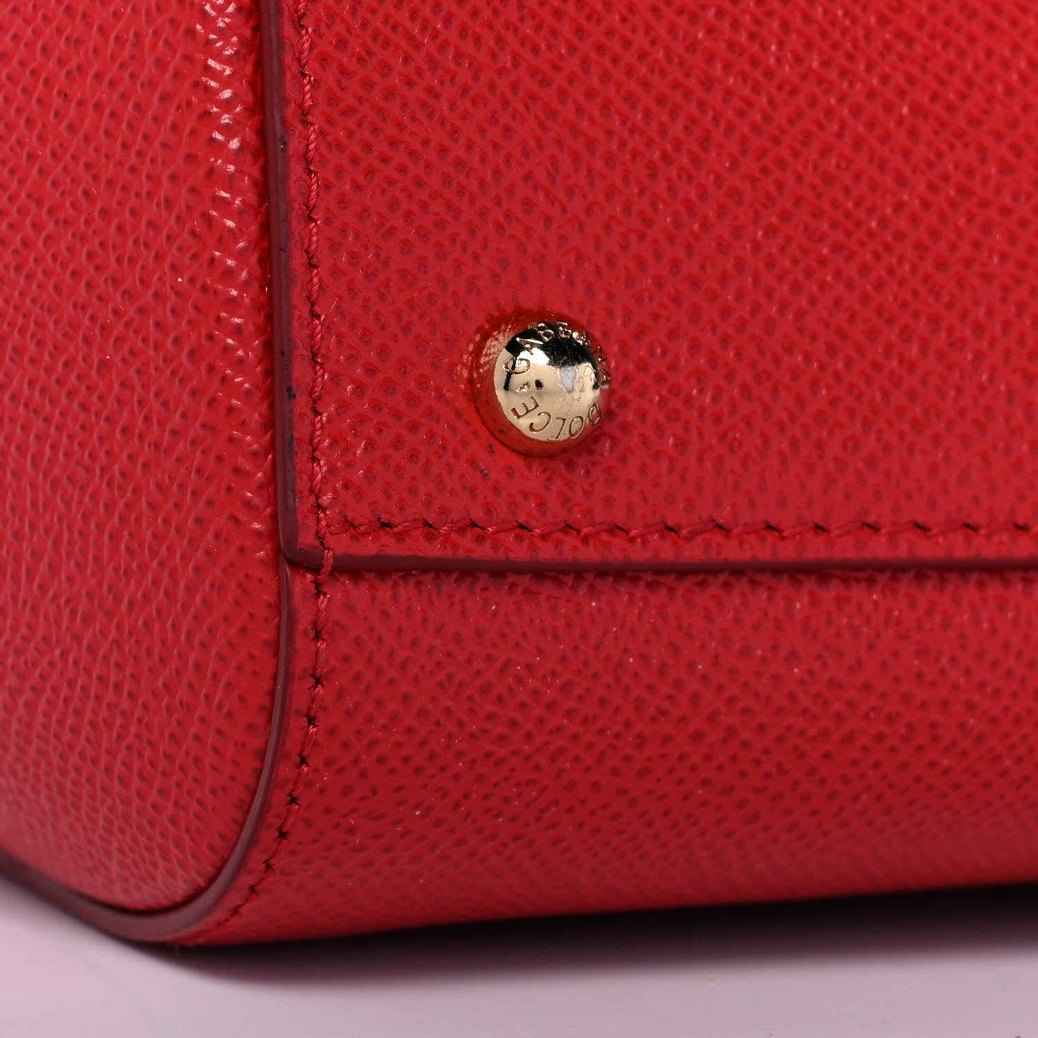 Dolce & Gabbana Dauphine Studded Medium DG Family Patch Miss Sicily Satchel Red 16 of 18