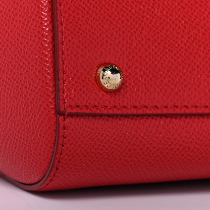 Dolce & Gabbana Dauphine Studded Medium DG Family Patch Miss Sicily Satchel Red 16 of 18