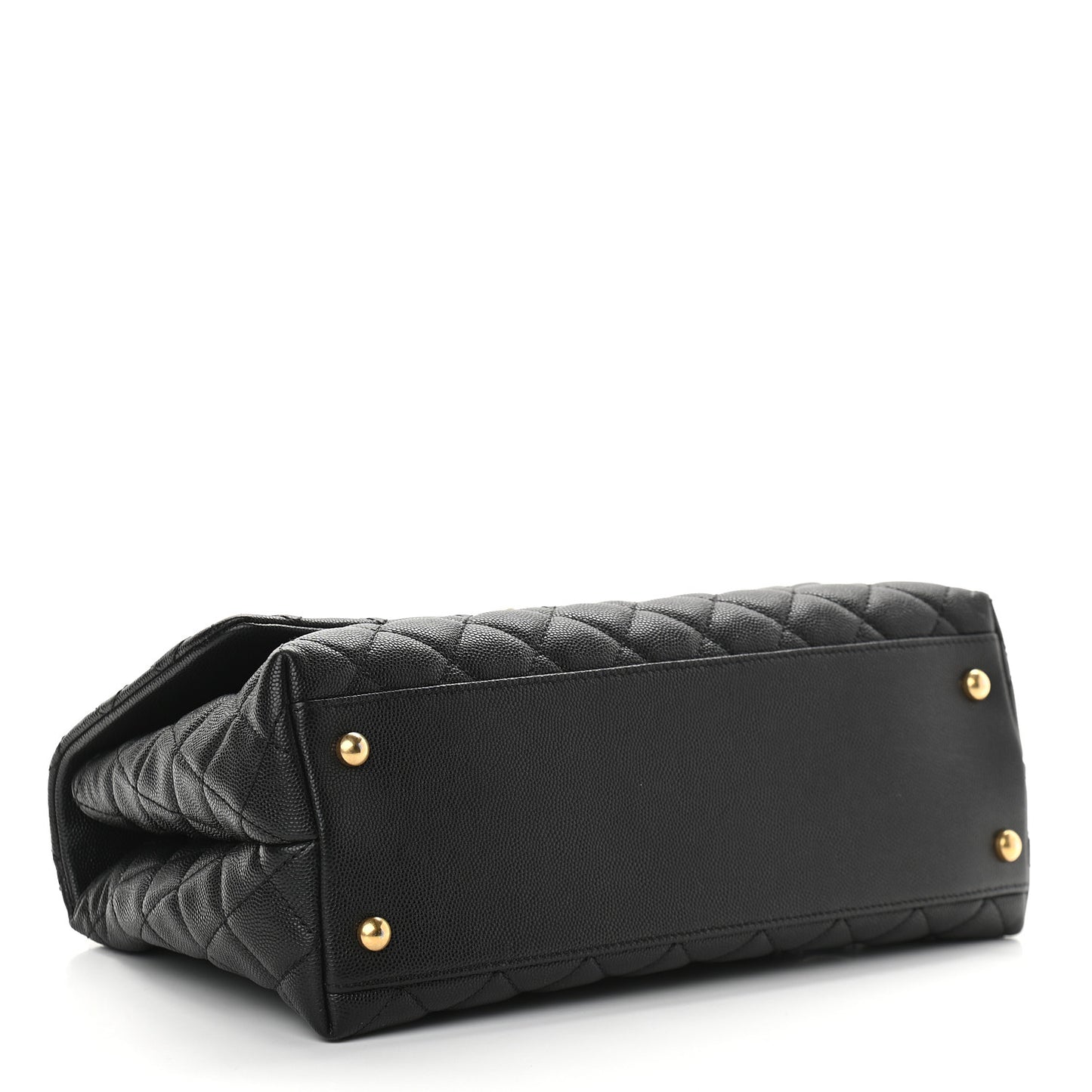 Caviar Quilted Small Coco Handle Flap Black