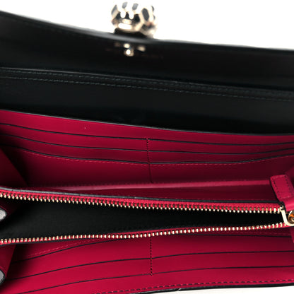 Bulgari Calfskin Serpenti Forever Star Chain Wallet Black Red 5 of 9