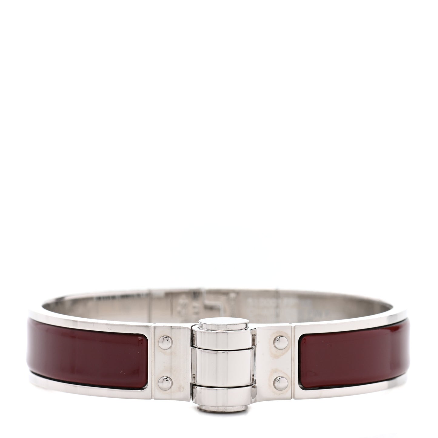 Enamel Charniere Uni Narrow Hinged Bracelet S Bourgogne