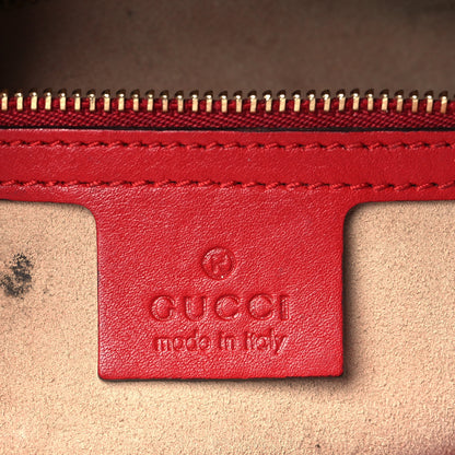 Gucci Guccissima Signature Medium Shoulder Tote Bag Red 6 of 15