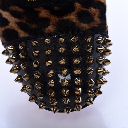 Christian Louboutin Pony Hair Print Spikes Mens Intern Flat Loafers 40.5 Leopard Black 15 of 18