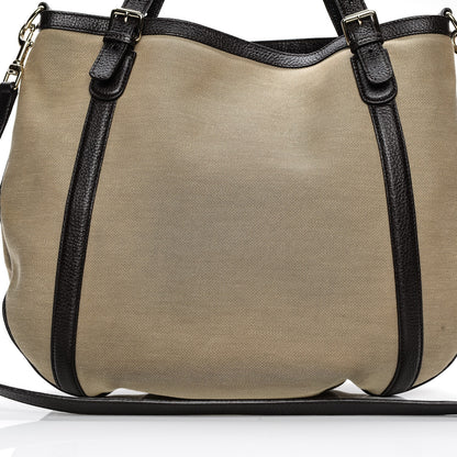 Gucci Canvas Britt Tote Dark Brown 8 of 9