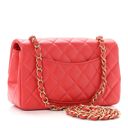 Chanel Lambskin Quilted Mini Rectangular Flap Red 3 of 12