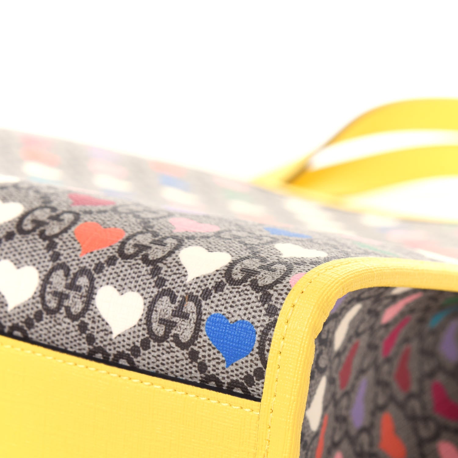 Gucci GG Supreme Monogram Hearts Childrens Tote Beige Ebony Multicolor Freesia 10 of 12
