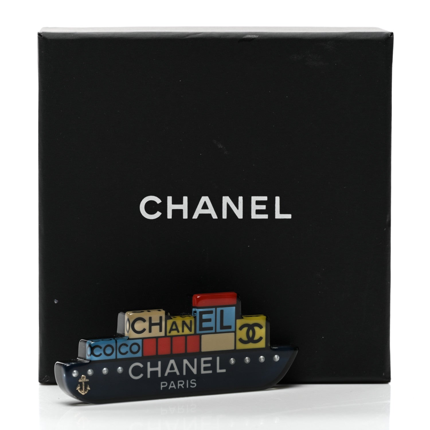 Chanel Resin CC Boat Brooch Multicolor 5 of 5