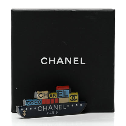 Chanel Resin CC Boat Brooch Multicolor 5 of 5