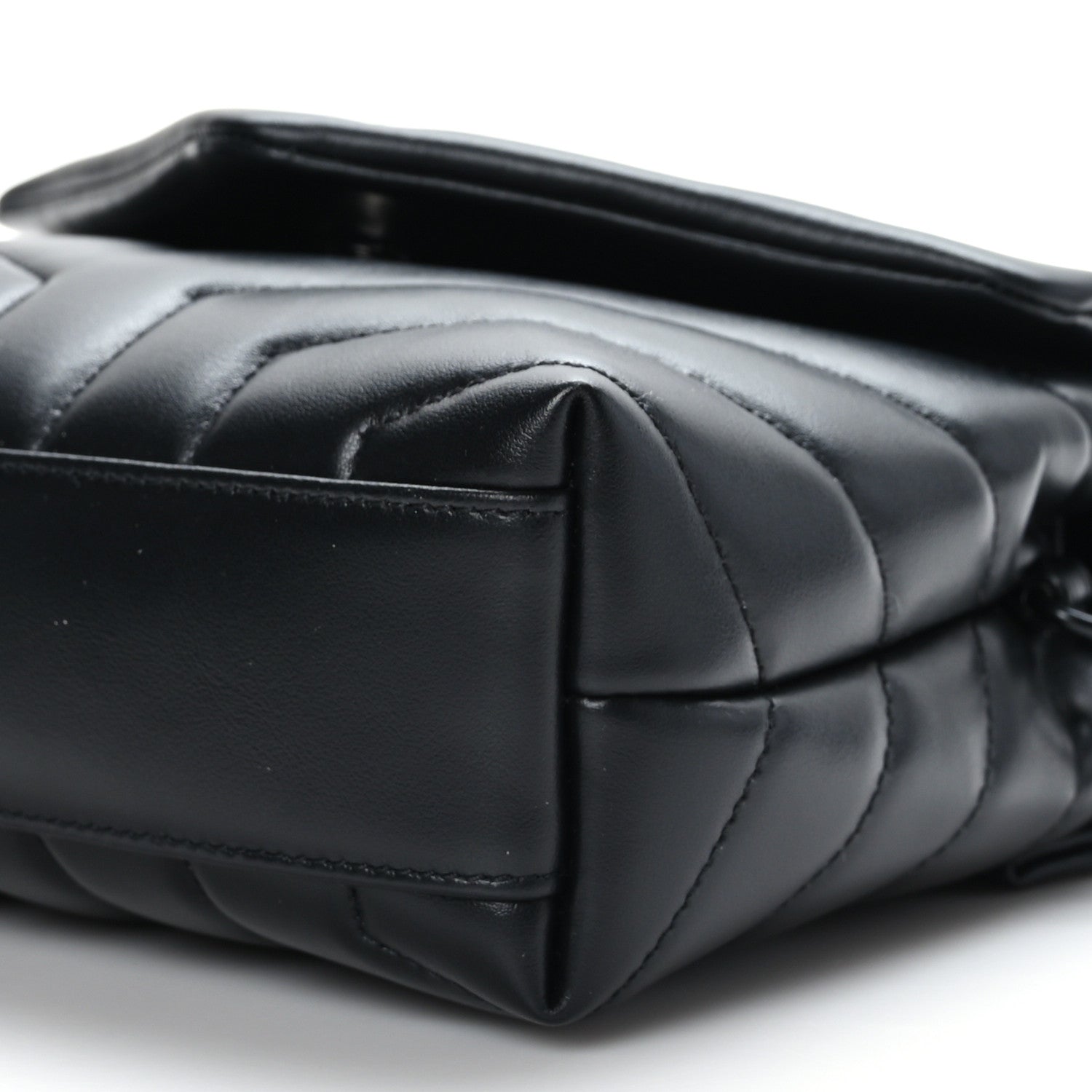Saint Laurent Calfskin Y Quilted Monogram Monochrome Toy Loulou Crossbody Bag Black 9 of 10