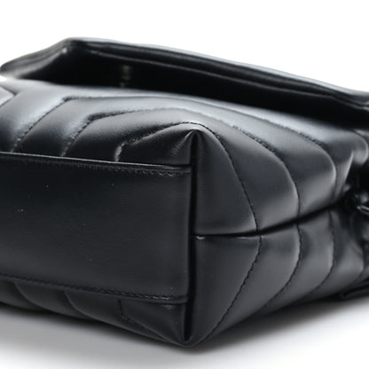 Saint Laurent Calfskin Y Quilted Monogram Monochrome Toy Loulou Crossbody Bag Black 9 of 10