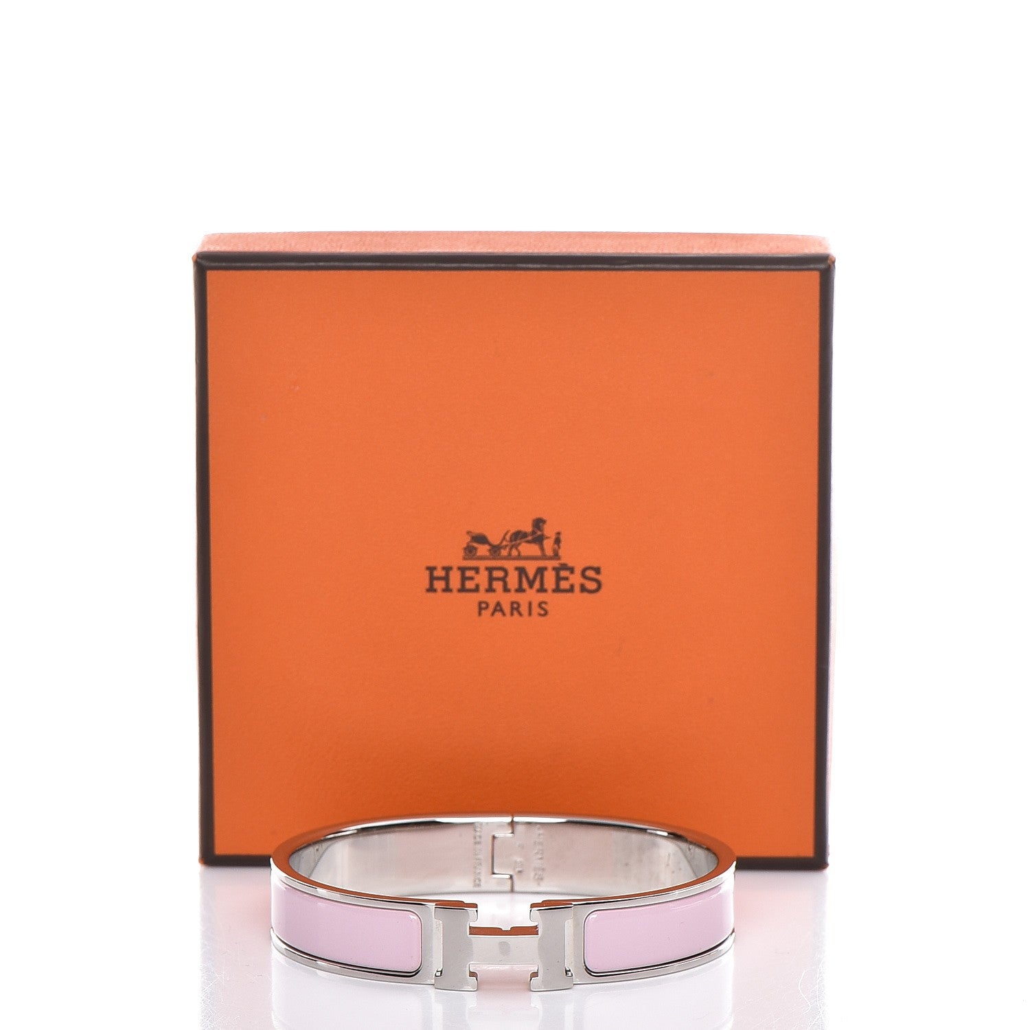 Hermes Enamel Narrow Clic Clac H Bracelet GM Rose Dragee 3 of 5