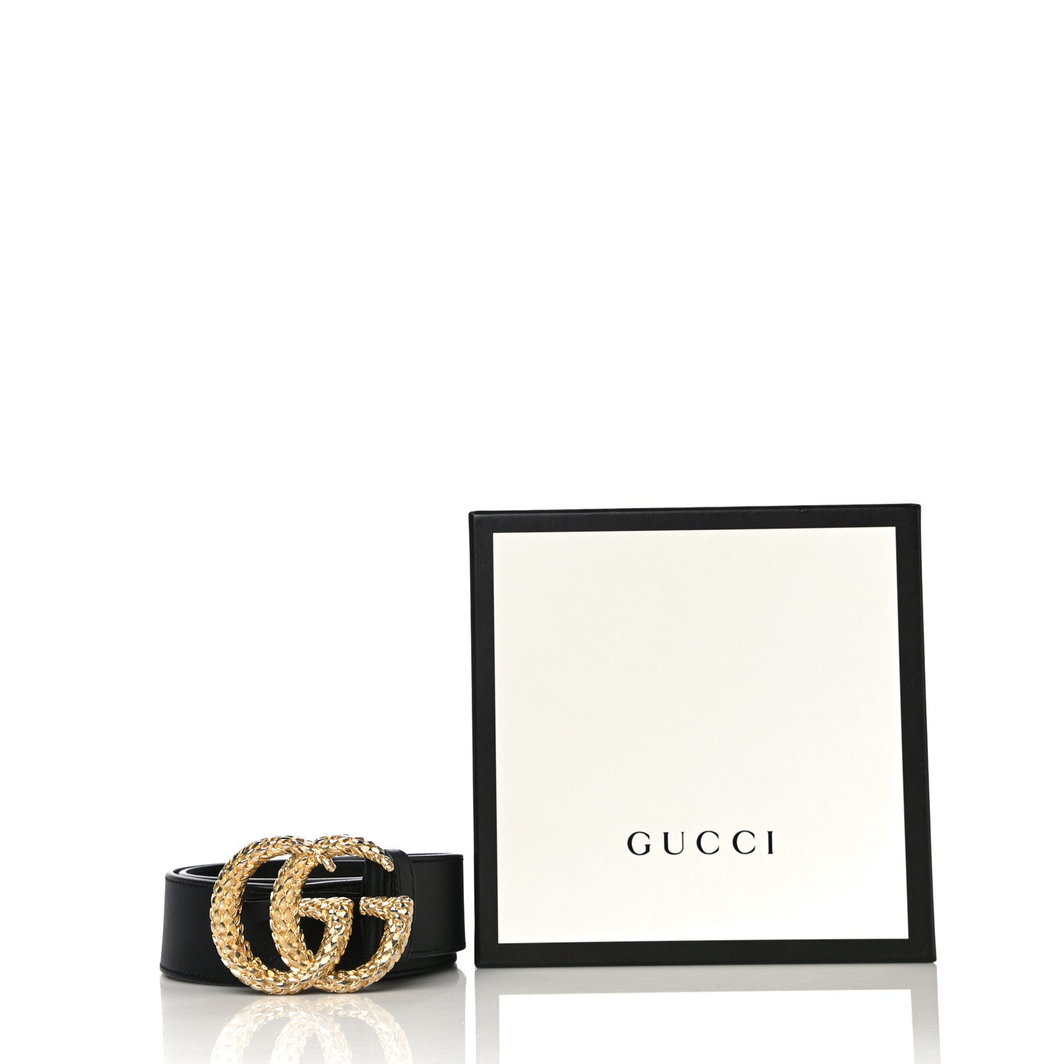 Gucci Moon Calfskin Scales Double G 40mm Belt 85 34 Black 10 of 10