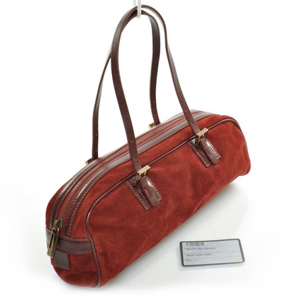 Fendi Suede Small Bowler Bag Red 3 of 9