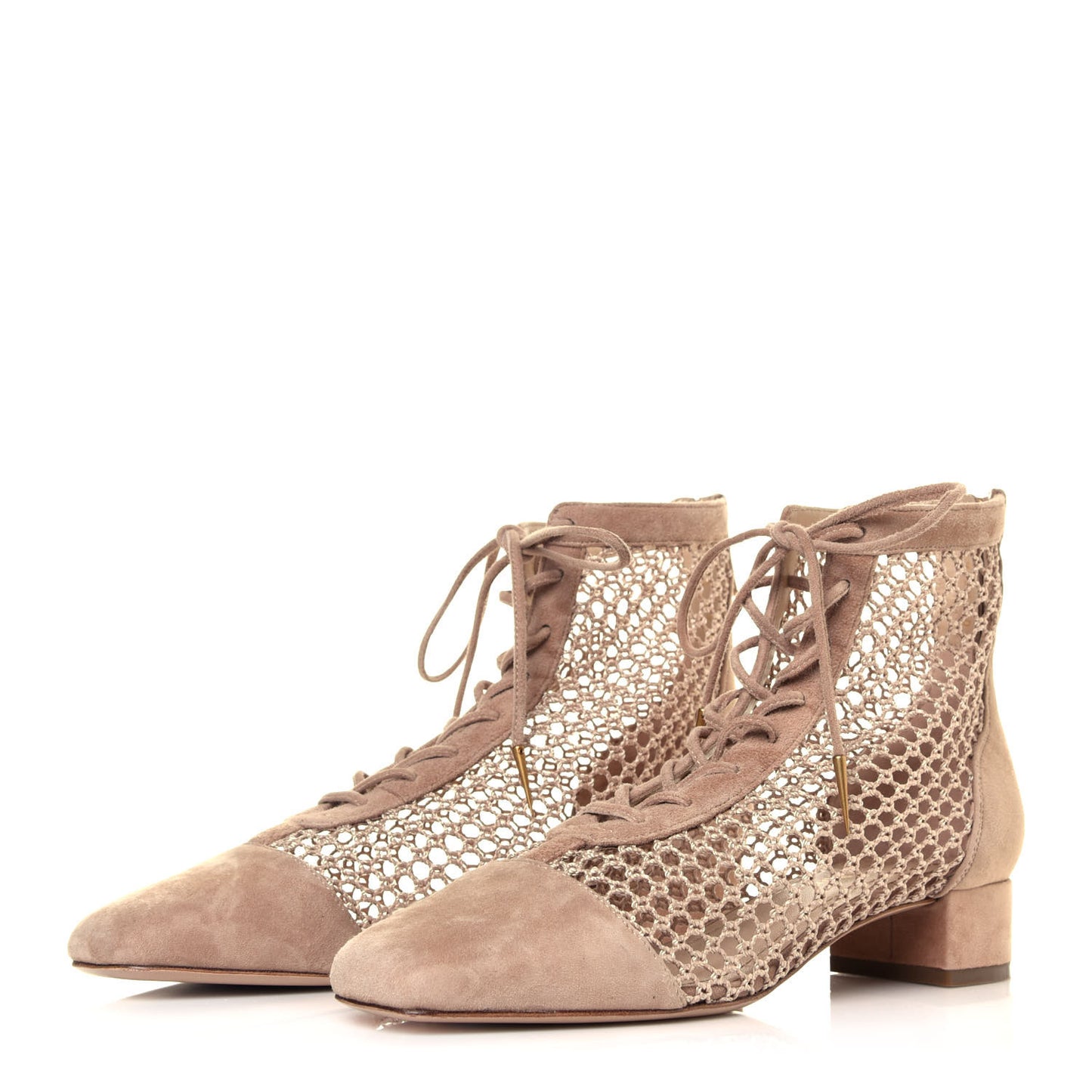 Suede Resille Naughtily-D 30mm Ankle Boots 38.5 Nude