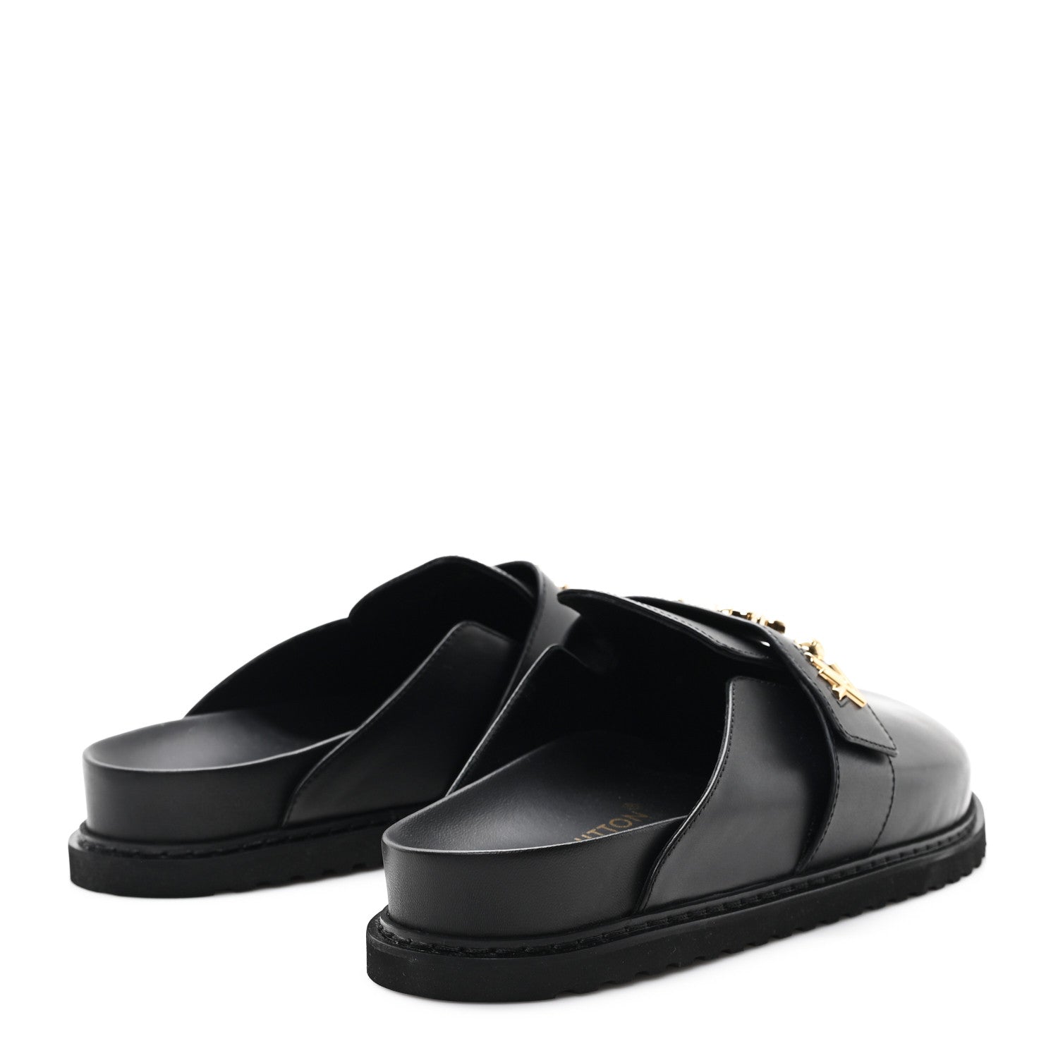 LOUIS VUITTON ブラック キャミソール 42 Louis Vuitton Calfskin Mens LV Cosy Flat Comfort Clog Mules 42 トップス
