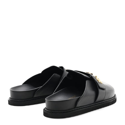 Louis Vuitton Calfskin Mens LV Cosy Flat Comfort Clog Mules 42 Black 5 of 9