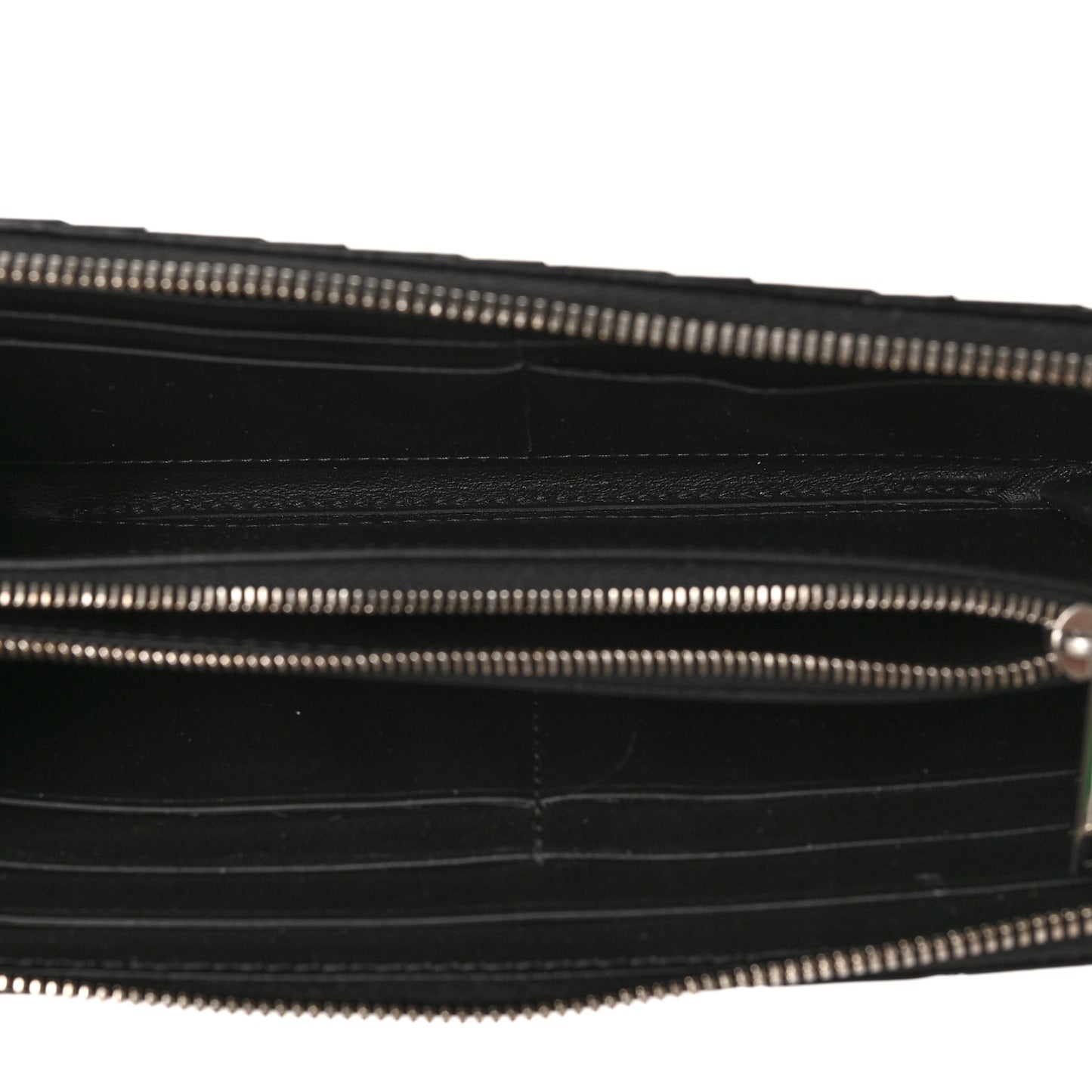 Nappa Intrecciato Zip Around Wallet Black