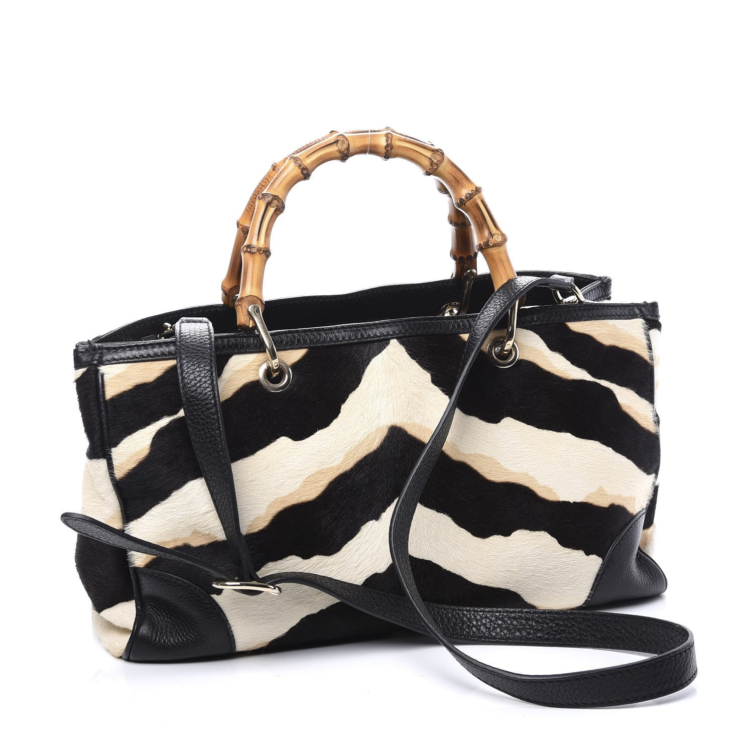 Gucci Pony Hair Medium Bamboo Shopper Tote Bag 2 of 12