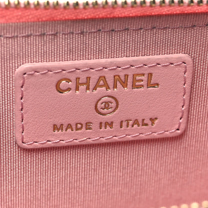 Chanel Caviar Camellia Embossed Key Holder Case Pink 6 of 11