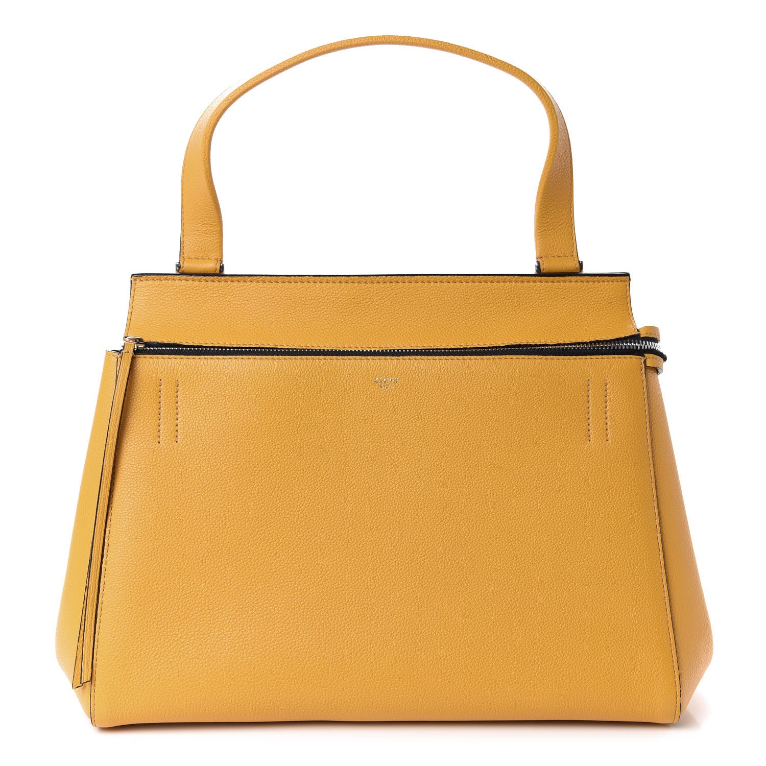 Celine Drummed Calfskin Medium Edge Shoulder Bag Ocre 1 of 10