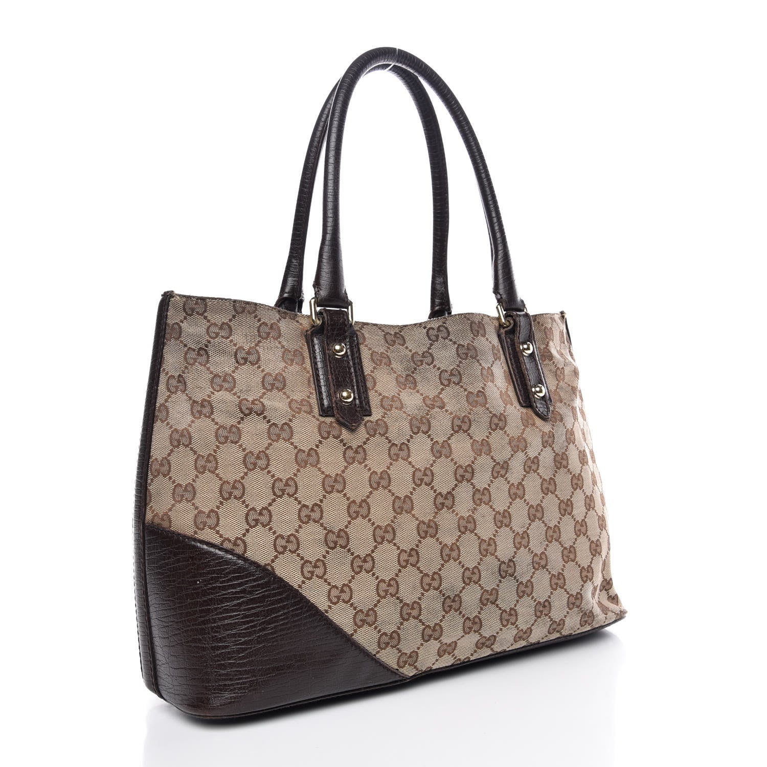 Gucci Monogram Medium Hasler Tote Dark Brown 3 of 24