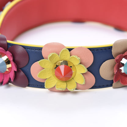 Fendi Vitello Dolce Flowerland Studded Strap You Blue Corallo Multicolor 5 of 6