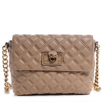 Marc Jacobs Leather Quilted The Large Single Shoulder Bag Beige 1 of 7