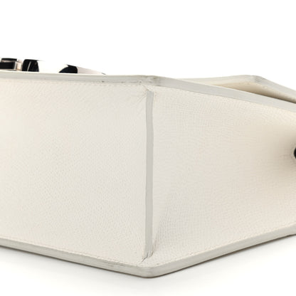 Christian Dior Grained Calfskin 30 Montaigne Chain Flap Bag White 9 of 10