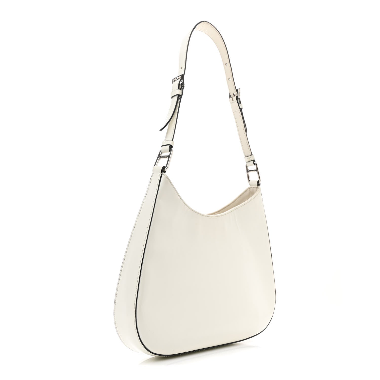 Prada Spazzolato Cleo Adjustable Strap Shoulder Bag White 3 of 12